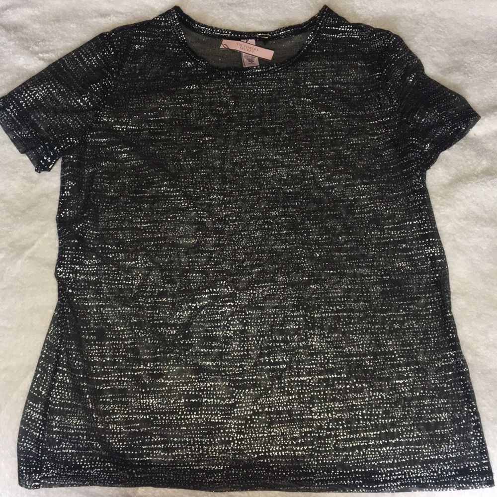 Black and silver sheer shirt